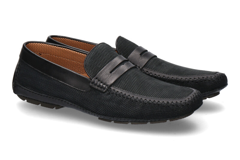 Moreschi moccasin BAHAMAS PERFORATO NERO