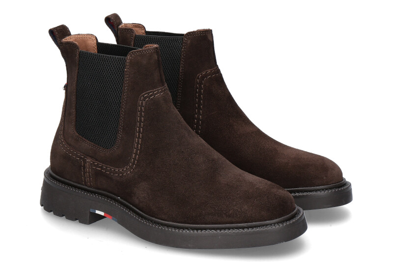 Tommy Hilfiger Herren- Chelsea Boot COMFORT SUEDE- dark coffee/braun