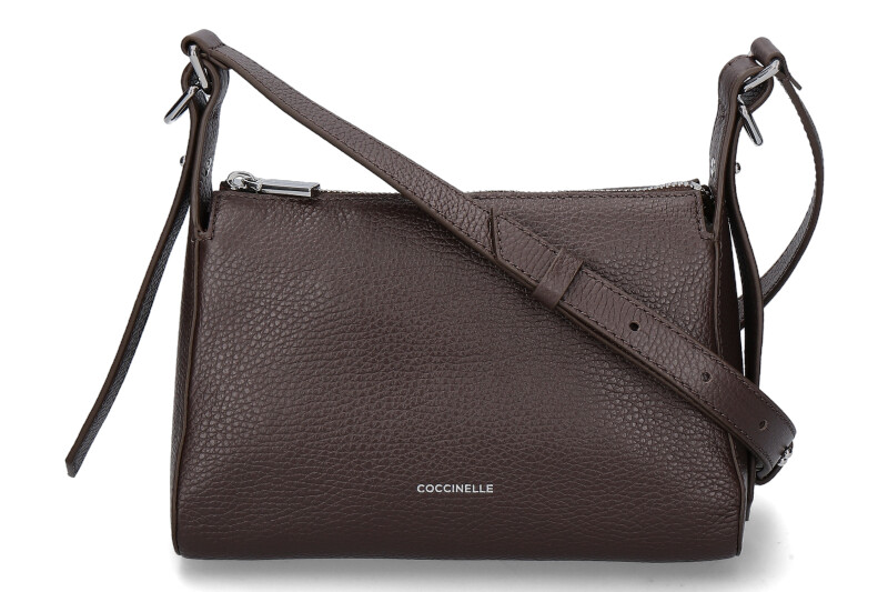 Coccinelle shoulder bag MINI BISHOP GRAINED LEATHER- fondant brown/braun