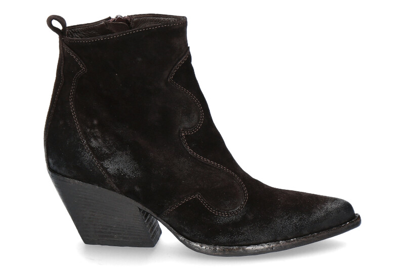 Elana lachi Cowboy Boots VELOUR WASH- ebano/ dunkelbraun