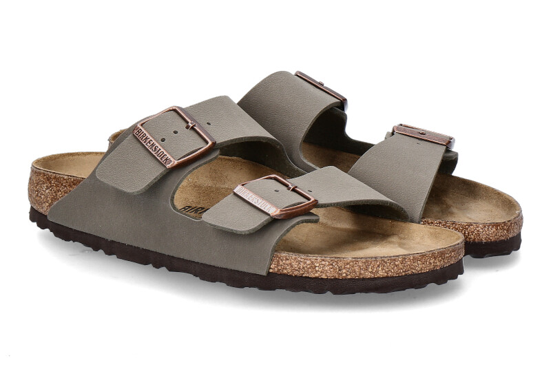 Birkenstock Pantolette ARIZONA SCHMAL BS- stone/ grün