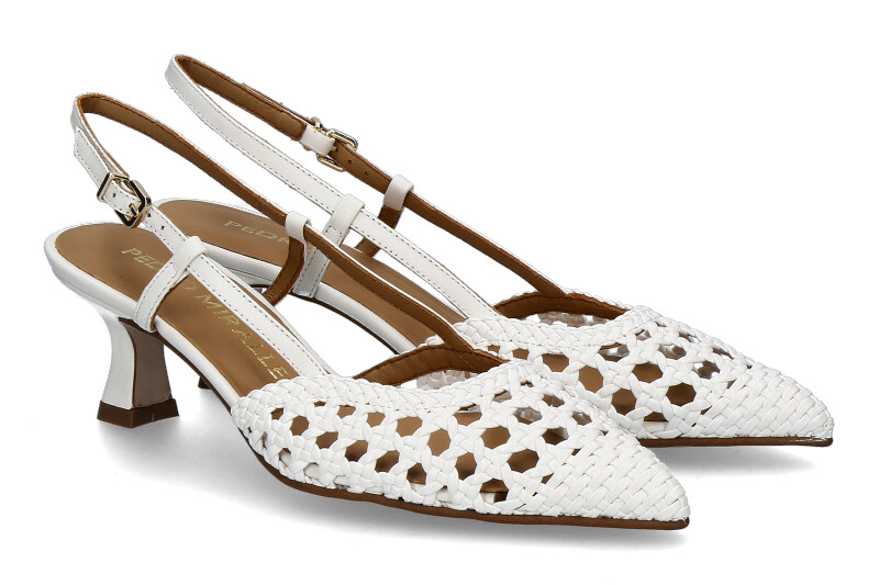 Pedro Miralles Slingpumps TRENZADO- blanco/weiss