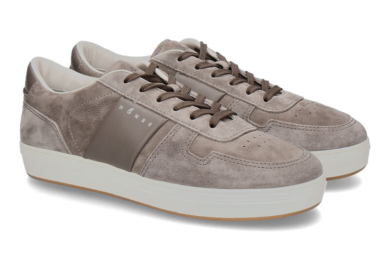 Hogan men's sneaker ALLACCIATO FASCIA LOGO- taupe