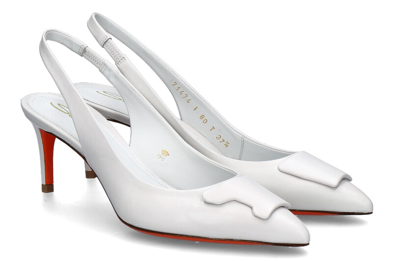 Santoni Damen- Slingpumps SIBILLE NAPPA- white/weiss