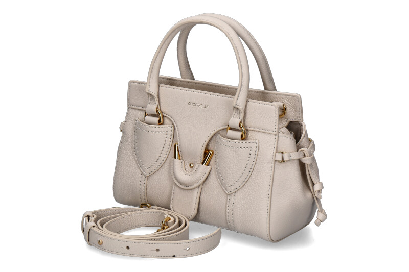 Coccinelle bag YORK GRAINED LEATHER- lambskin white/nature