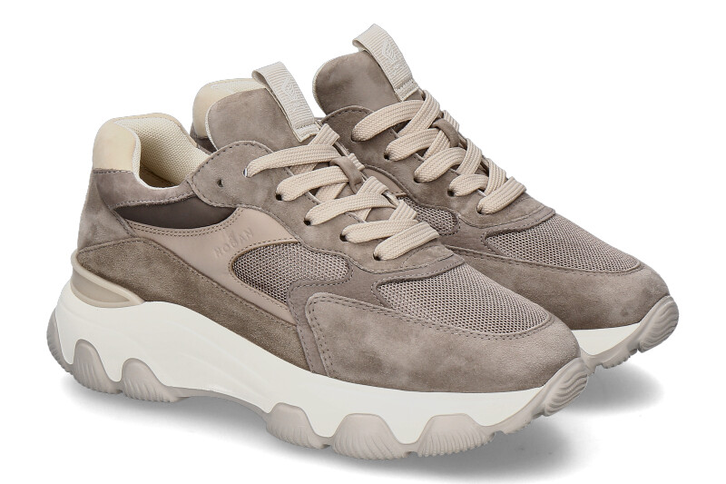 Hogan women's sneaker HYPERACTIVE ALLACCIATO- taupe