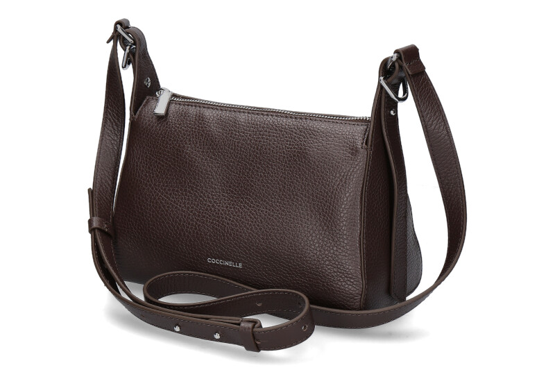 Coccinelle shoulder bag MINI BISHOP GRAINED LEATHER- fondant brown/braun