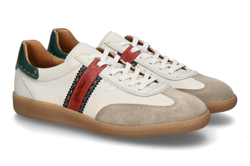 Galizio Torresi Sneaker SETA SABBIA VITELLO- beige/ grün/ coral