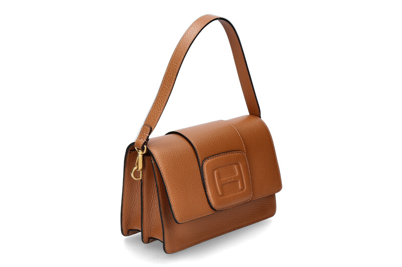 Hogan shoulder bag TRACCOLLA RETTANG EMBOSSED- brown/braun