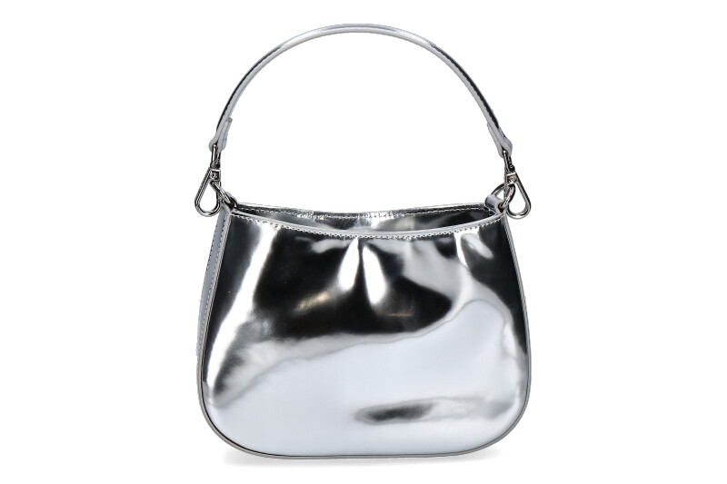 La Carrie shoulder bag SHINY SMALL LEATHER SILVER