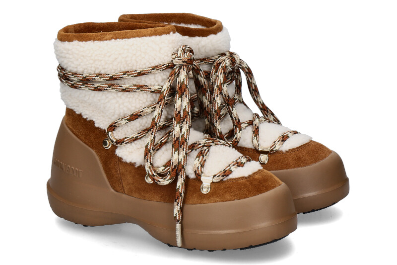 Moon Boot Bootie LUNA SHEARLING SUEDE- whisky/offwhite