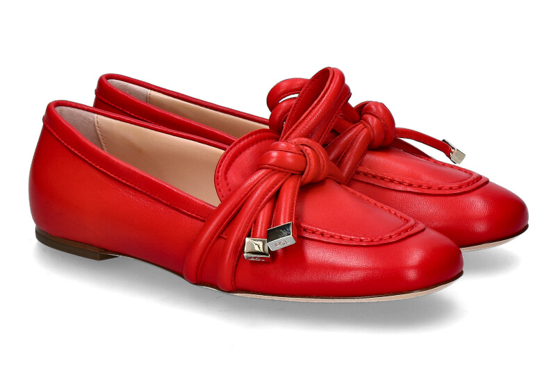 Attilio Giusti Leombruni Slipper RIBBON MOC- gules/rot